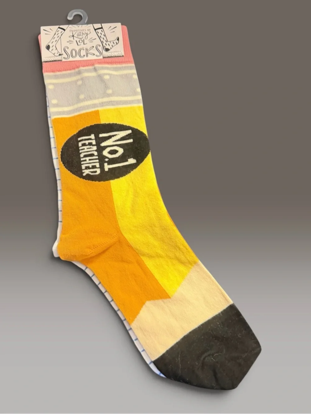 Primitives by Kathy LOL No. 1 Teacher Novelty Socks NWT